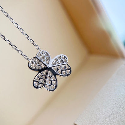 [⭐Clover Jewelry]CLOVER DIAMOND NECKLACE SILVER