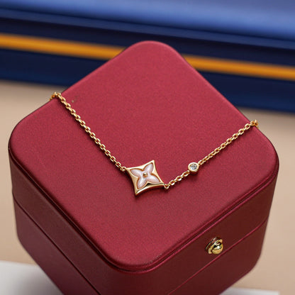[⭐Clover Jewelry]STAR 1 DIAMOND PINK GOLD BRACELET