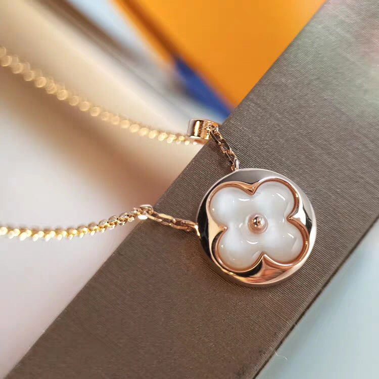[⭐Clover Jewelry]SUN MOP GOLD 1 DIAMOND NECKLACE