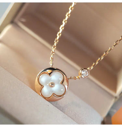 [⭐Clover Jewelry]SUN MOP GOLD 1 DIAMOND NECKLACE