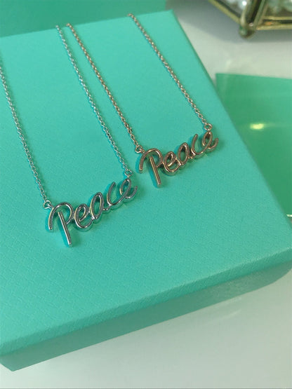 [Clover Jewelry]PEACE TEXT PEDANT NECKLACE