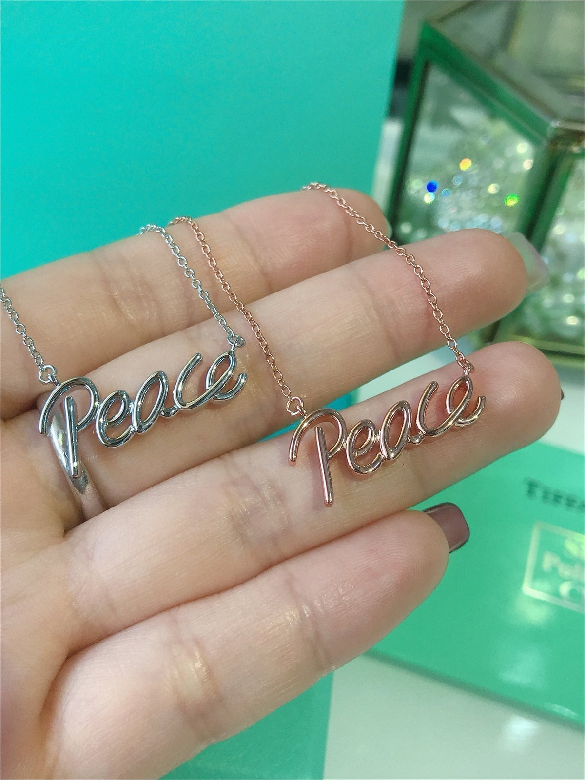 [Clover Jewelry]PEACE TEXT PEDANT NECKLACE