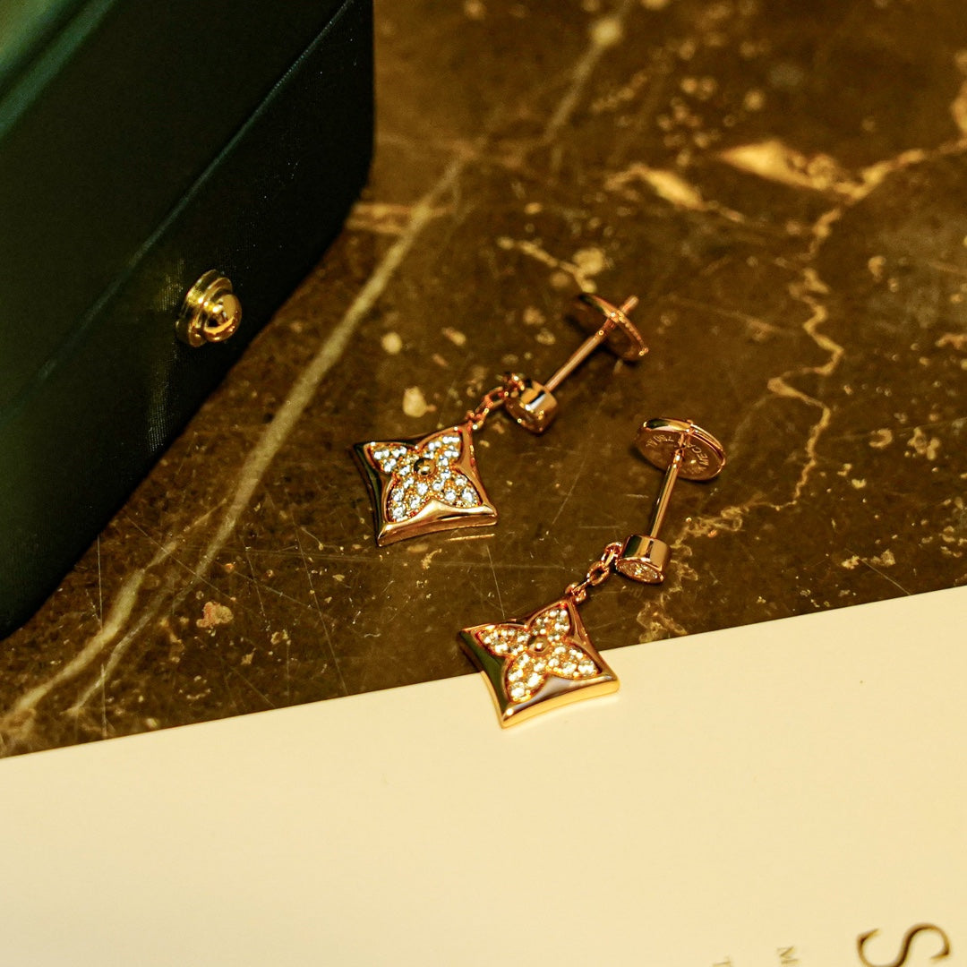 [⭐Clover Jewelry]STAR DIAMONDS EARRINGS GOLD