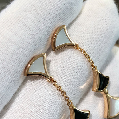 [⭐Clover Jewelry]DREAM EARRINGS 3 MOTIFS ONYX MOP PINK GOLD