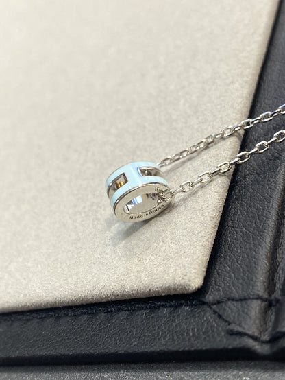 [⭐Clover Jewelry]POP H LIGHT BLUE NECKLACE