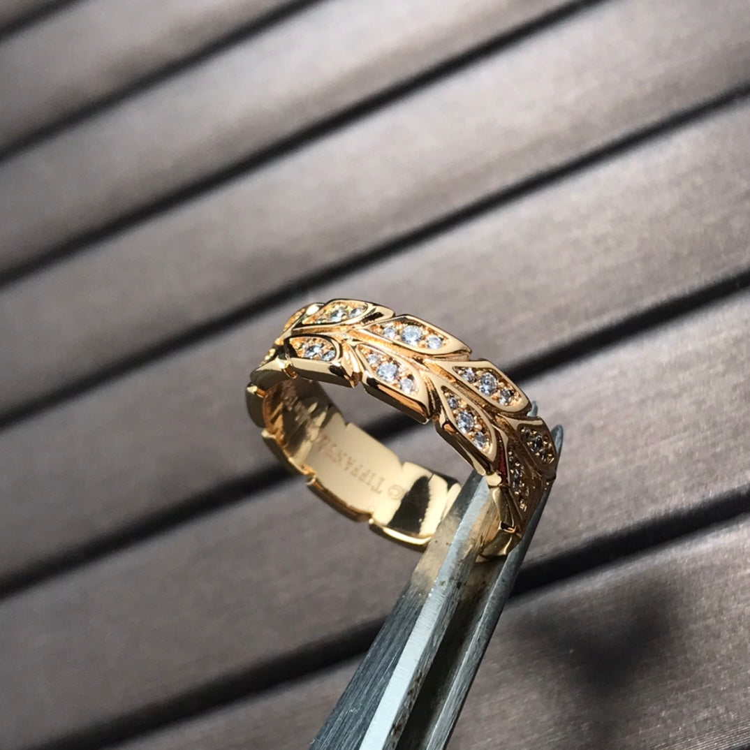 [Clover Jewelry]OLIVE LEAF RING DIAMONDS