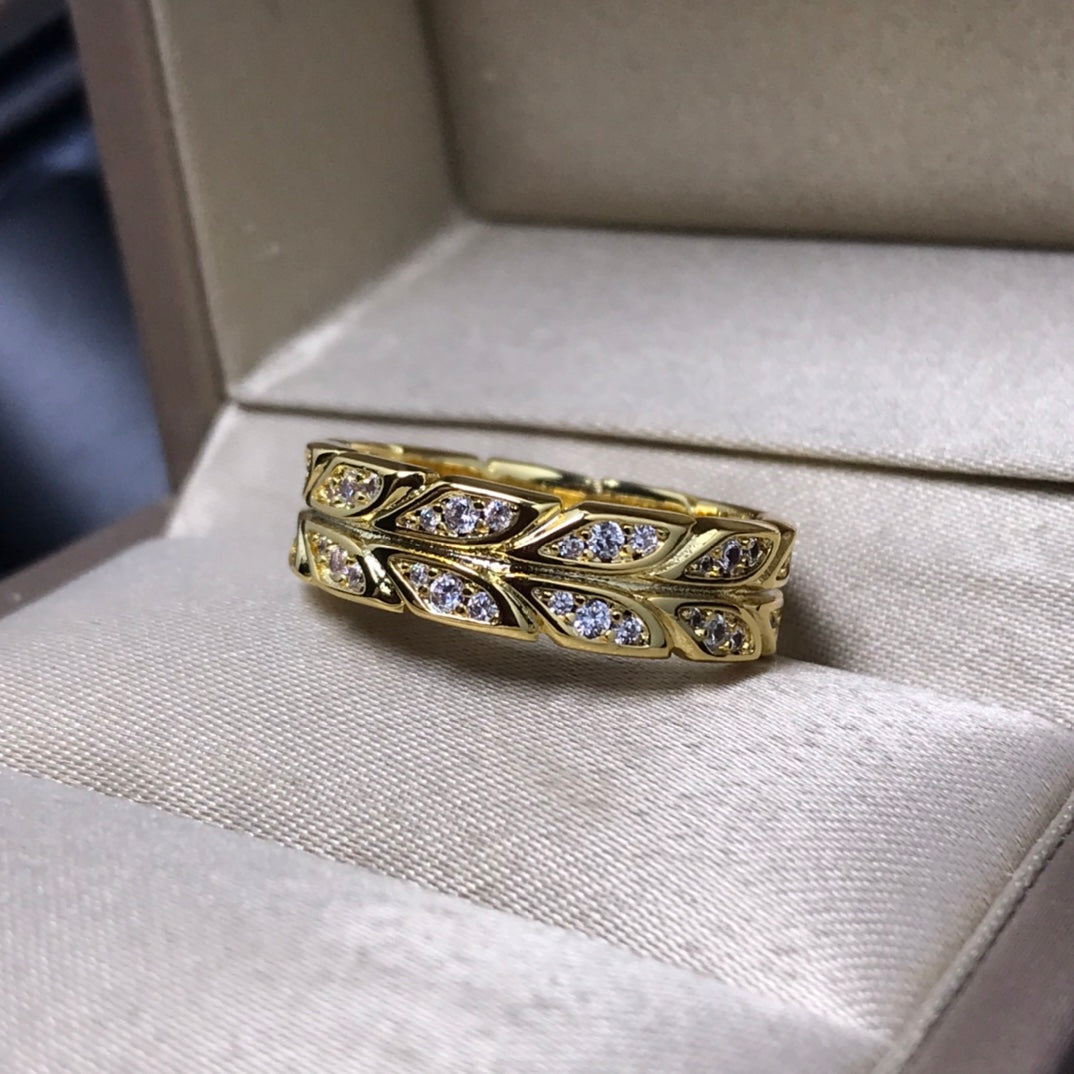 [Clover Jewelry]OLIVE LEAF RING DIAMONDS