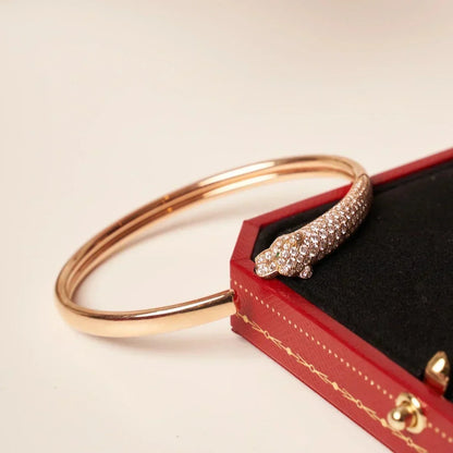 [⭐Clover Jewelry]PANTHERE HALF DIAMOND OPEN BRACELET