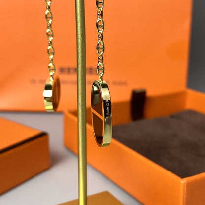 [⭐Clover Jewelry]CHAINE VERSO BLACK CERAMIC EARRINGS