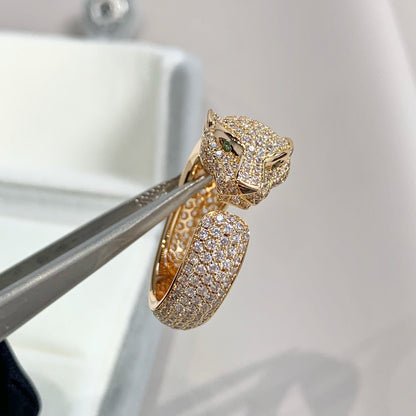 [⭐Clover Jewelry]PANTHERE PINK GOLD DIAMOND RING