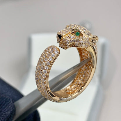 [⭐Clover Jewelry]PANTHERE PINK GOLD DIAMOND RING