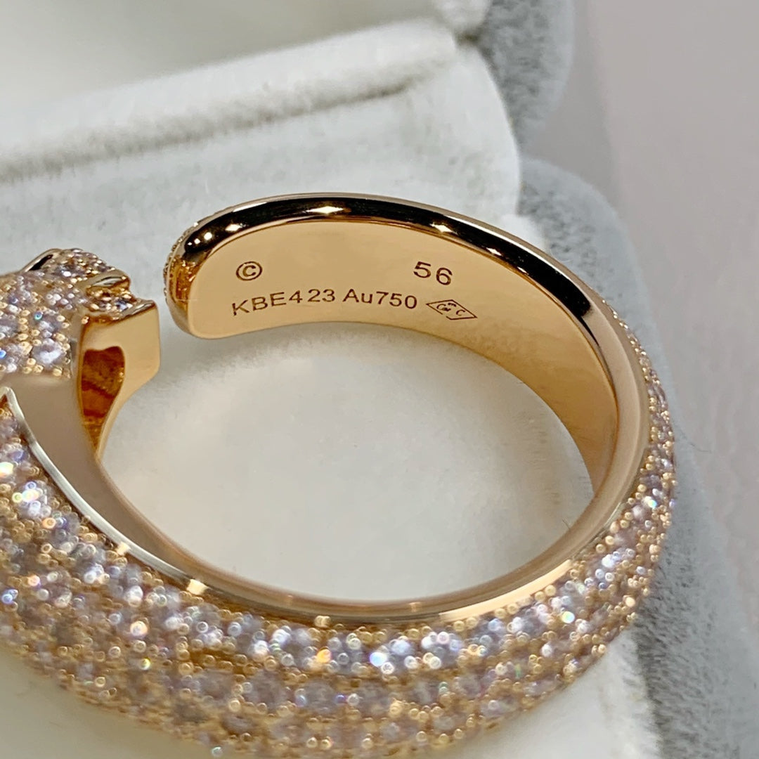 [⭐Clover Jewelry]PANTHERE PINK GOLD DIAMOND RING
