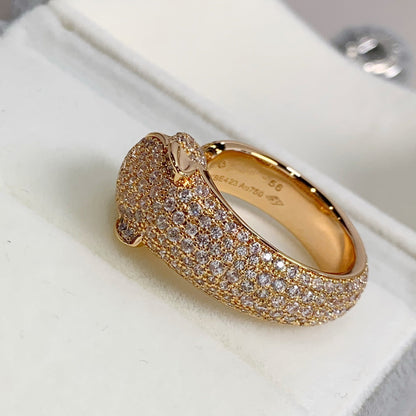 [⭐Clover Jewelry]PANTHERE PINK GOLD DIAMOND RING