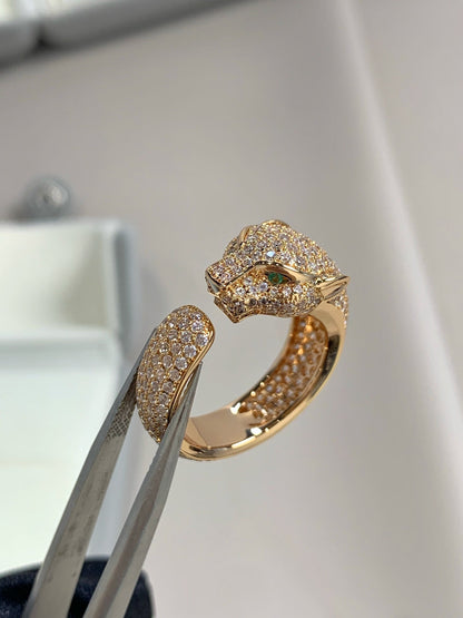 [⭐Clover Jewelry]PANTHERE PINK GOLD DIAMOND RING
