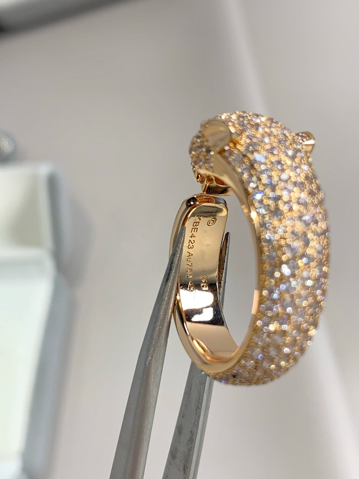 [⭐Clover Jewelry]PANTHERE PINK GOLD DIAMOND RING