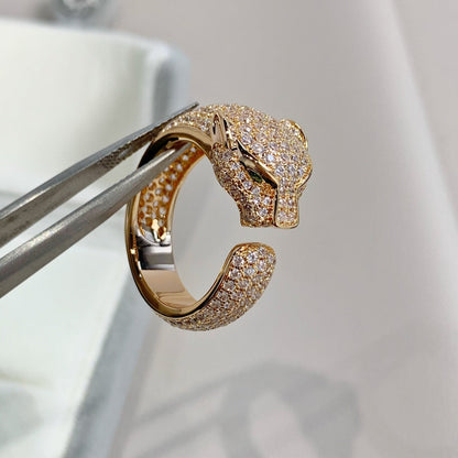 [⭐Clover Jewelry]PANTHERE PINK GOLD DIAMOND RING