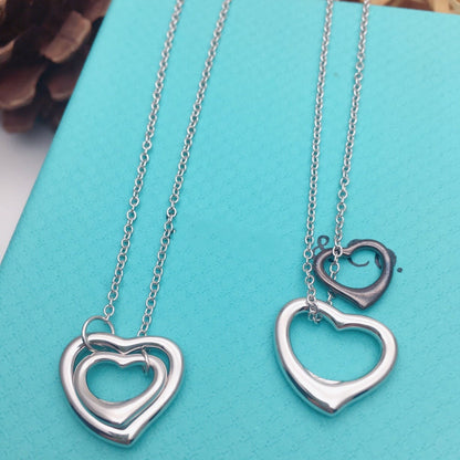 [Clover Jewelry]OPEN HEART SILVER NECKLACE