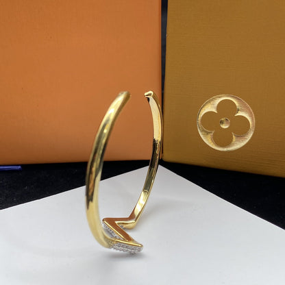 [⭐Clover Jewelry]VOLTE UPSITE DOWN DIAMOND GOLD OPEN BRACELET