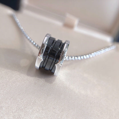 [⭐Clover Jewelry]ZERO 1 BLACK CERAMIC SILVER NECKLACE
