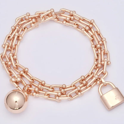 [Clover Jewelry]HARDWEAR WRAP PINK GOLD BRACELET