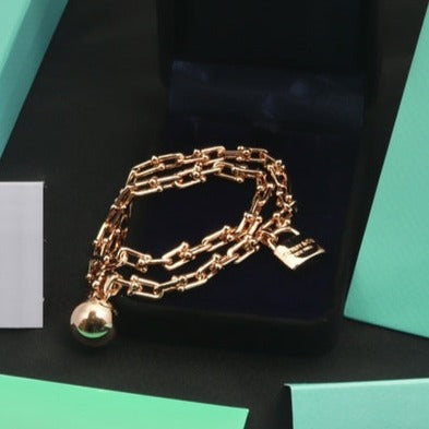[Clover Jewelry]HARDWEAR WRAP PINK GOLD BRACELET