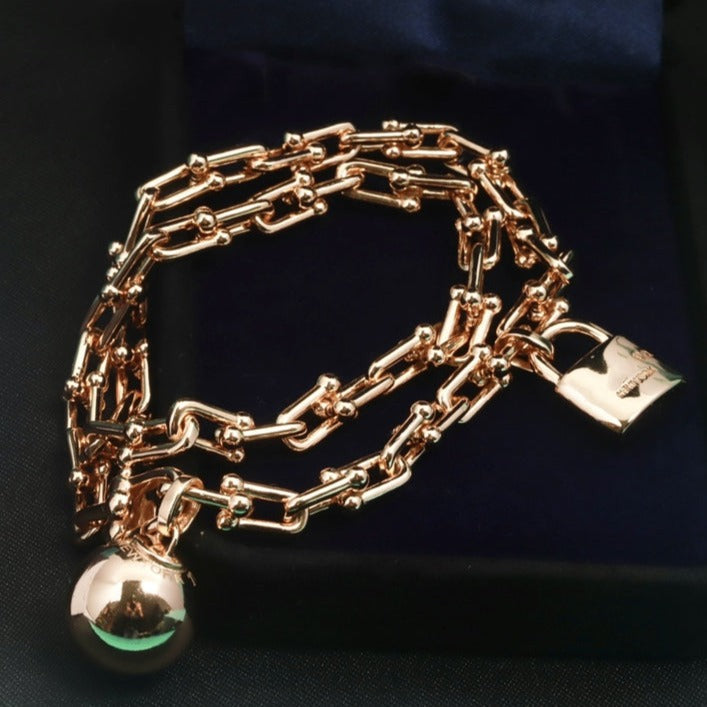 [Clover Jewelry]HARDWEAR WRAP PINK GOLD BRACELET