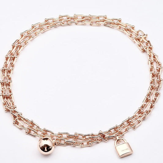 [Clover Jewelry]HARDWEAR PINK GOLD WRAP NECKLACE