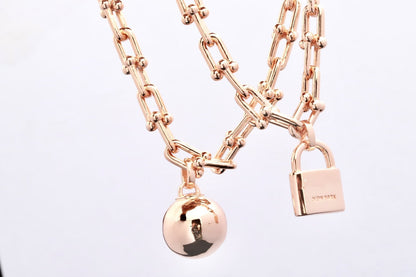 [Clover Jewelry]HARDWEAR PINK GOLD WRAP NECKLACE