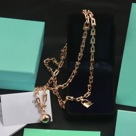[Clover Jewelry]HARDWEAR PINK GOLD WRAP NECKLACE