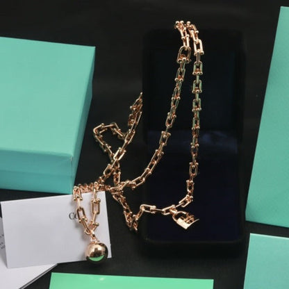 [Clover Jewelry]HARDWEAR PINK GOLD WRAP NECKLACE