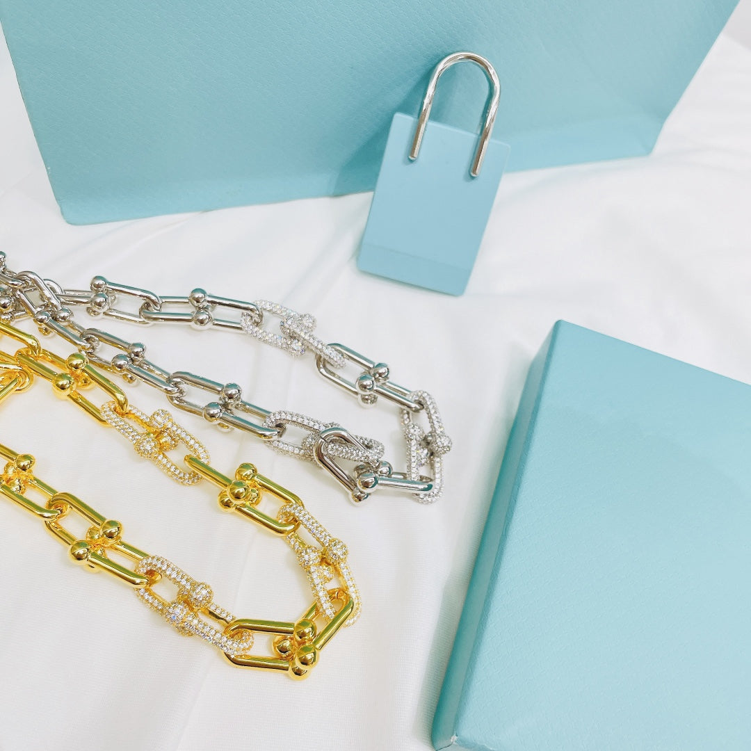[Clover Jewelry]HARDWEAR NECKLACE DIAMOND PAVED