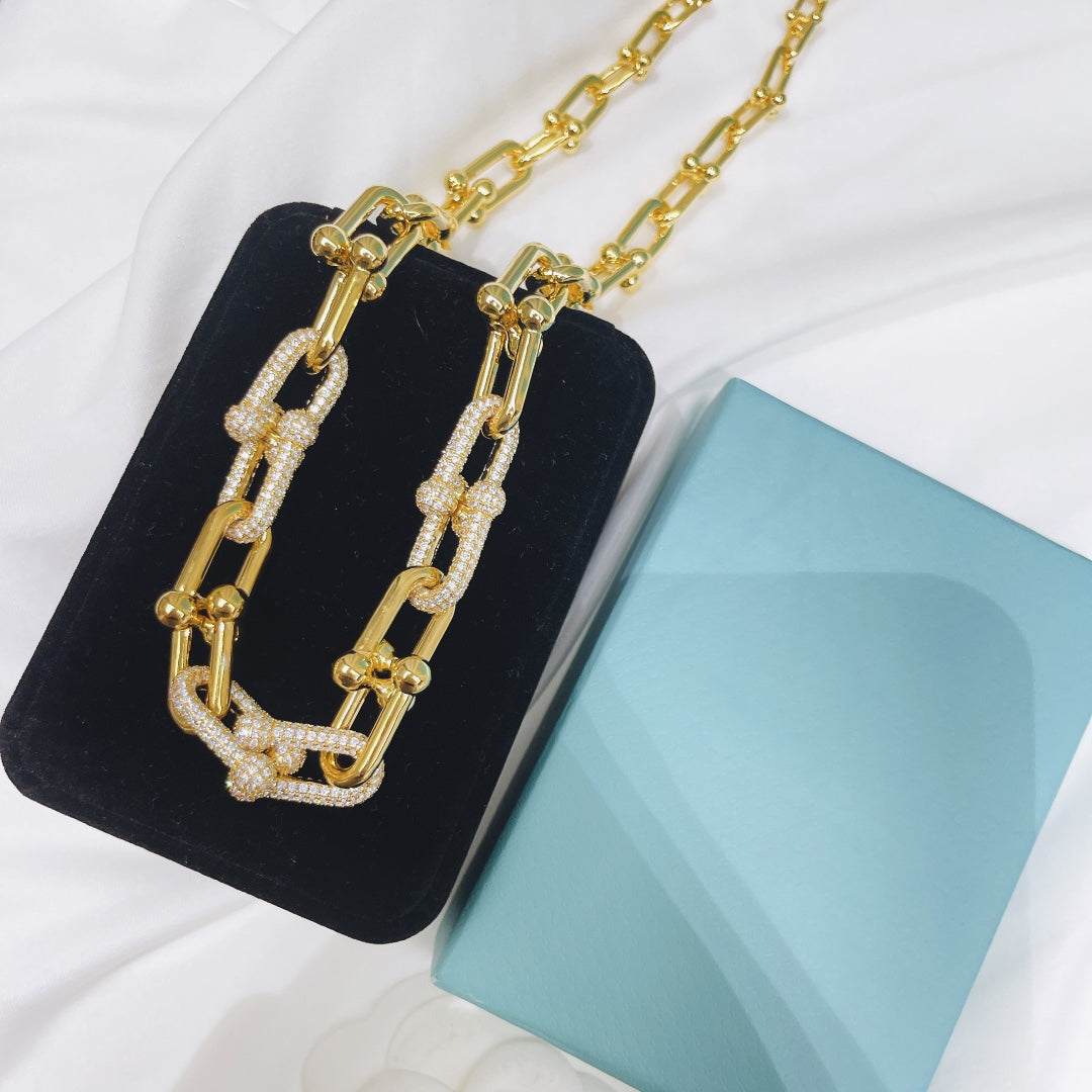 [Clover Jewelry]HARDWEAR NECKLACE DIAMOND PAVED