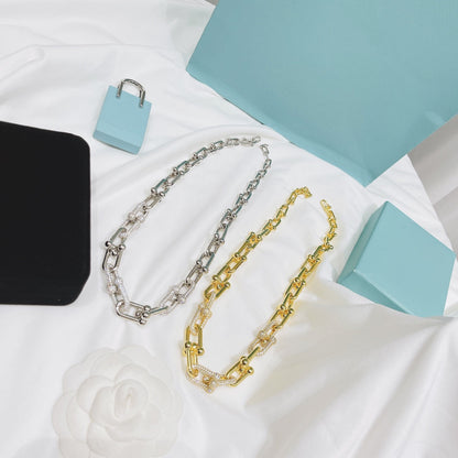 [Clover Jewelry]HARDWEAR NECKLACE DIAMOND PAVED
