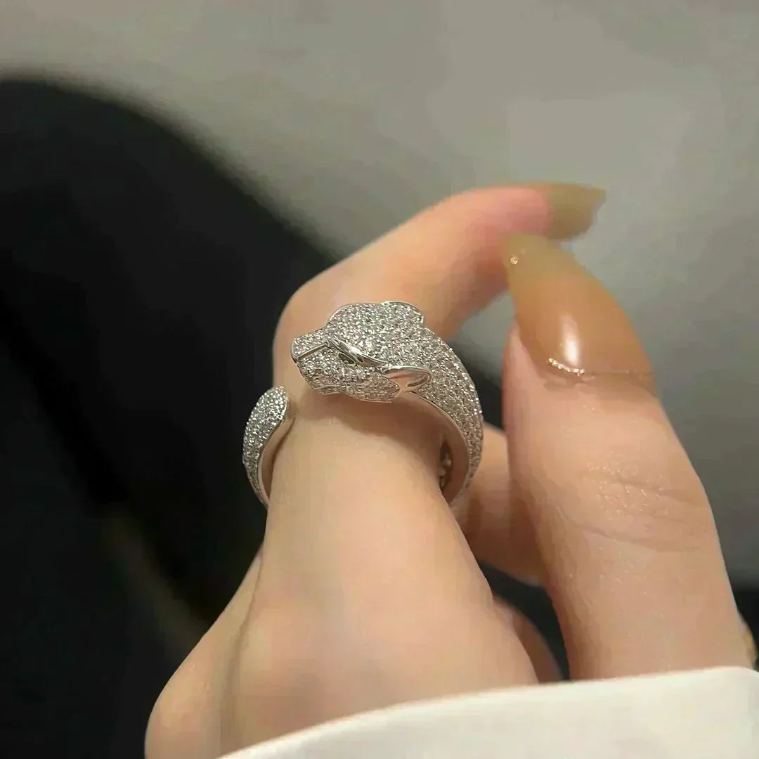 [⭐Clover Jewelry]PANTHERE 5.5MM ALL DIAMOND RING