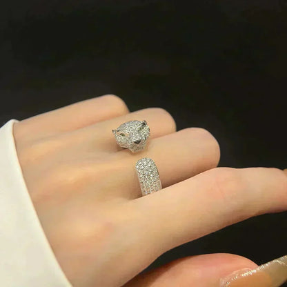 [⭐Clover Jewelry]PANTHERE 5.5MM ALL DIAMOND RING