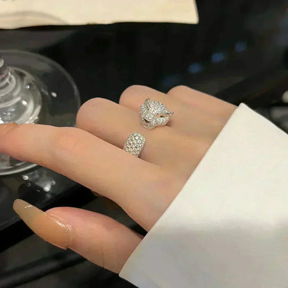 [⭐Clover Jewelry]PANTHERE 5.5MM ALL DIAMOND RING