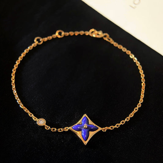 [⭐Clover Jewelry]COLOR STAR PINK GOLD DIAMOND BRACELET