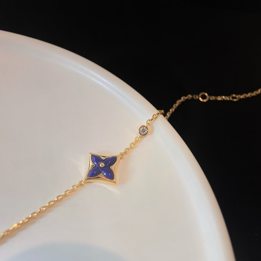 [⭐Clover Jewelry]COLOR STAR PINK GOLD DIAMOND BRACELET