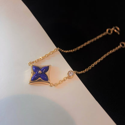 [⭐Clover Jewelry]COLOR STAR PINK GOLD DIAMOND BRACELET