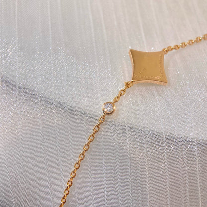[⭐Clover Jewelry]COLOR STAR PINK GOLD DIAMOND BRACELET