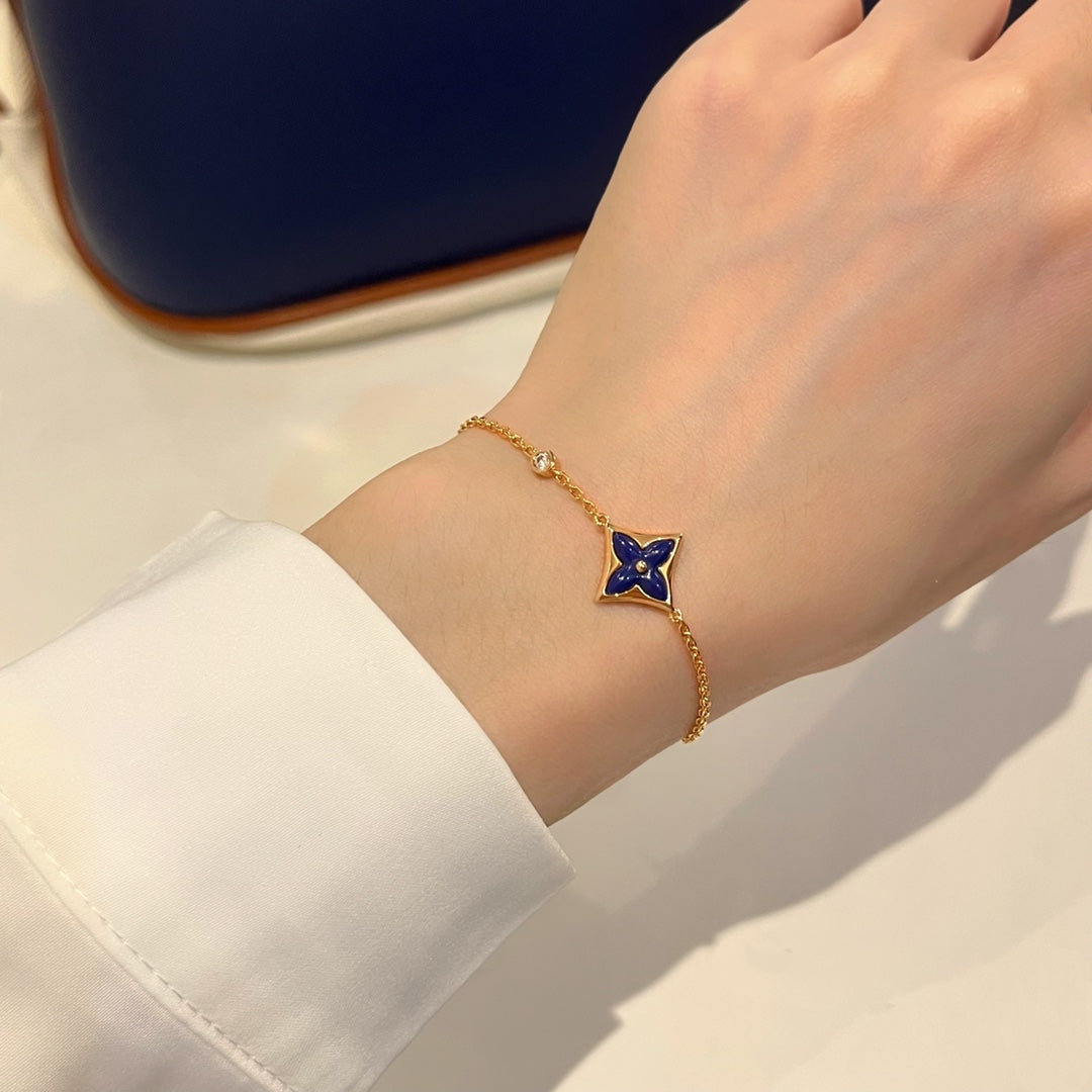 [⭐Clover Jewelry]COLOR STAR PINK GOLD DIAMOND BRACELET