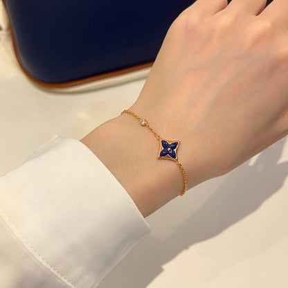 [⭐Clover Jewelry]COLOR STAR PINK GOLD DIAMOND BRACELET
