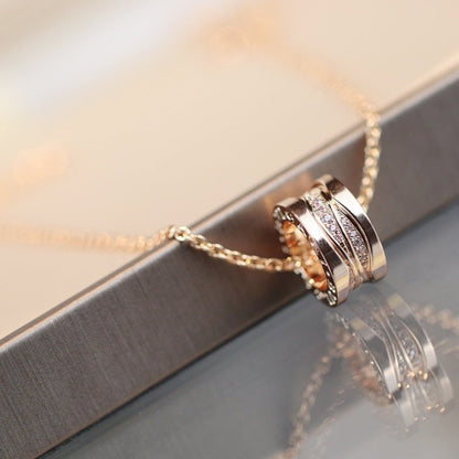 [⭐Clover Jewelry]ZERO 1 PINK GOLD DIAMOND NECKLACE