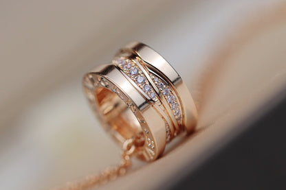 [⭐Clover Jewelry]ZERO 1 PINK GOLD DIAMOND NECKLACE