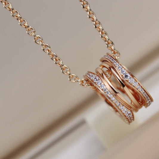 [⭐Clover Jewelry]ZERO 1 PINK GOLD NECKLACE