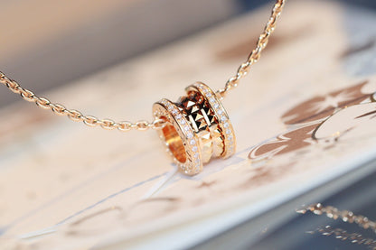 [⭐Clover Jewelry]ZERO 1 ROCK PEDANT PINK GOLD NECKLACE