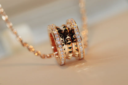 [⭐Clover Jewelry]ZERO 1 ROCK PEDANT PINK GOLD NECKLACE