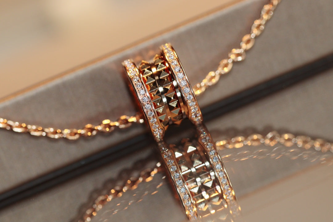 [⭐Clover Jewelry]ZERO 1 ROCK PEDANT PINK GOLD NECKLACE