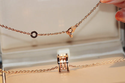 [⭐Clover Jewelry]ZERO 1 ROCK PEDANT PINK GOLD BLACK NECKLACE