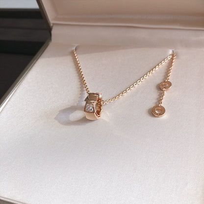 [⭐Clover Jewelry]SERPENTI PEDANT DIAMOND PINK GOLD NECKLACE